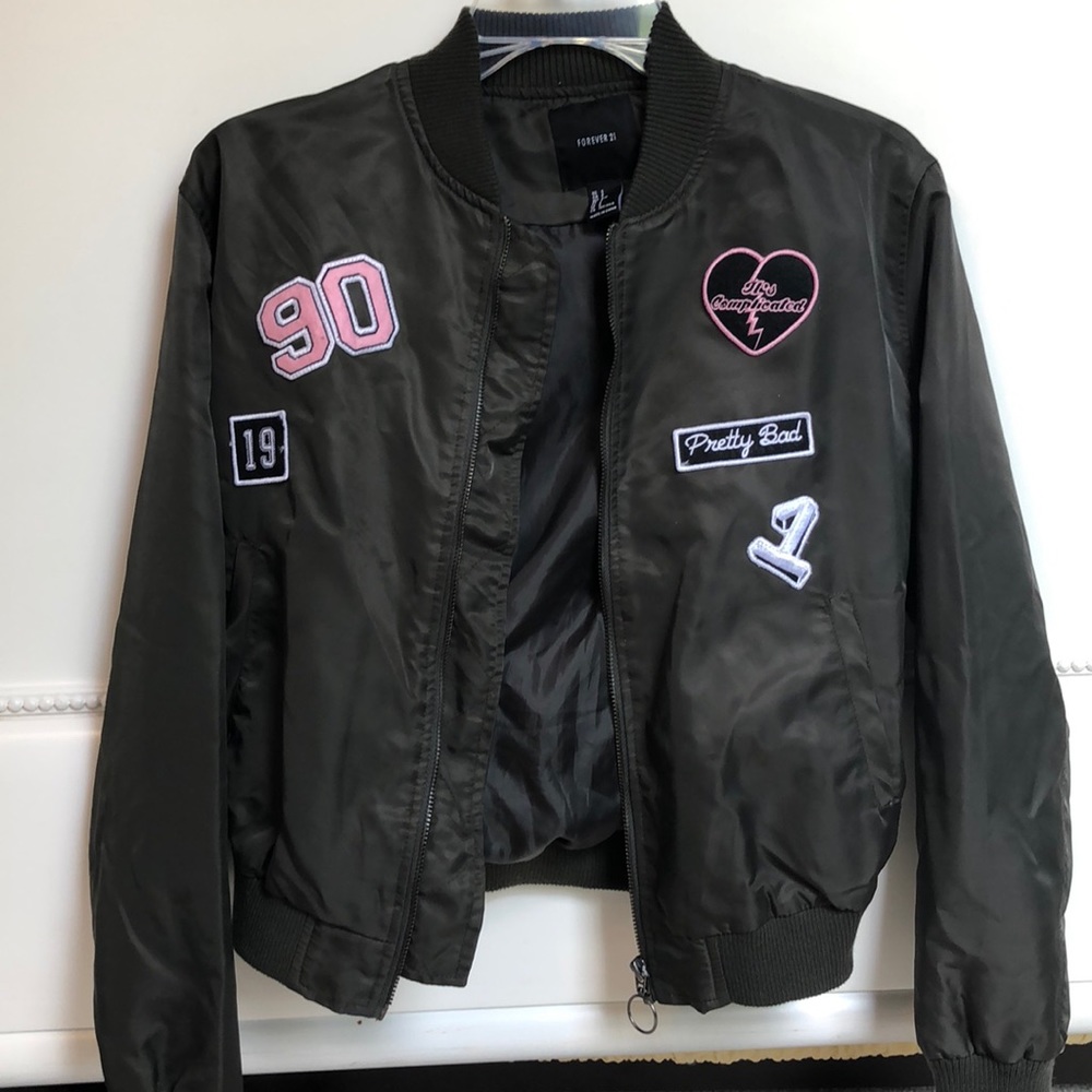 Olive green bomber jacket